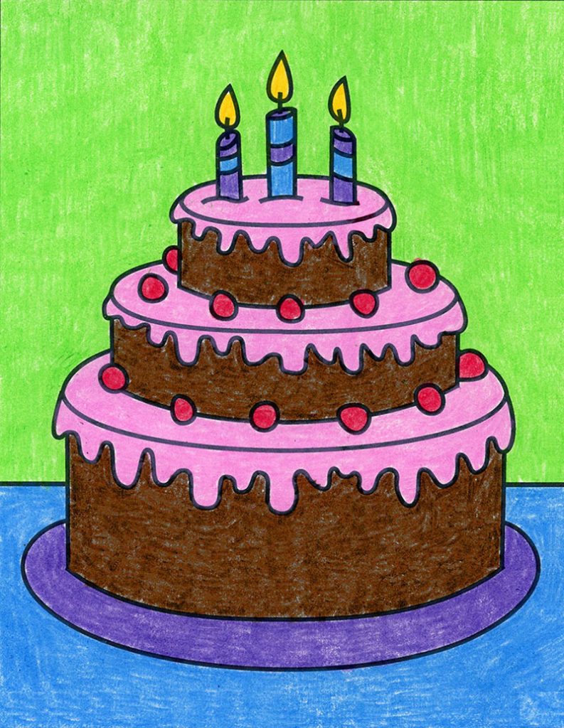 How to Draw a Birthday Cake,Birthday Cake,Draw