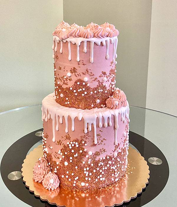 Rose Gold Birthday Cake